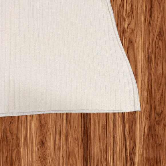 VINCE Women's Cashmere Cream Ribbed Shoulder Slit Belll Sleeve Sweater, Size M - Picture 6 of 8